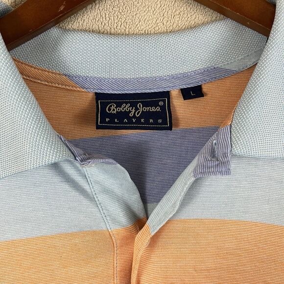 Bobby Jones Players Golf Polo Shirt Men's Size Large Multicolor Striped - Picture 2 of 6